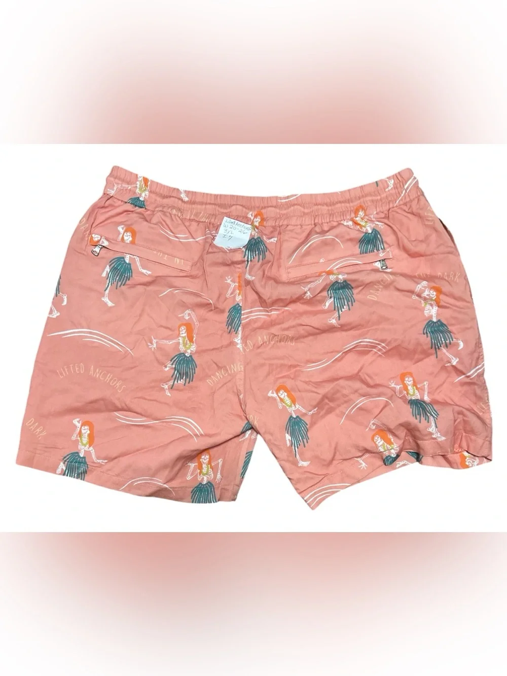 NWT Lifted Anchors Men’s 3XL Skeleton Hula Swim Trunks Pink Coral Graphic Shorts
